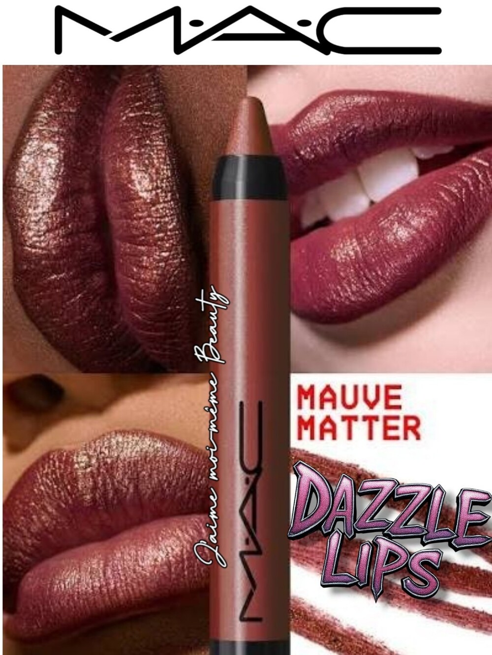 MAC Cosmetics Mauve Matter Dazzle Lips Shimmer Sparkle Frost Lip Crayon NEW